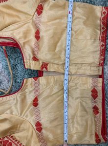 NEW Stitched Mekhla Chador Set Tussar Silk 4-6 Y