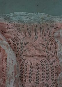 Pink Lace Trim Knit Cardigan