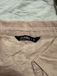 Light Pink Textured Button-Up Shirt