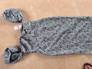 Chic Textured Blue and grey mix Dress