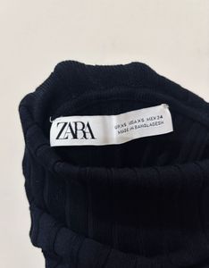 ZARA black sleeveless ribbed high neck top