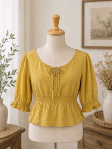 Mustard Yellow Peplum Top