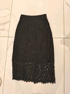 Elegant Black Lace Skirt