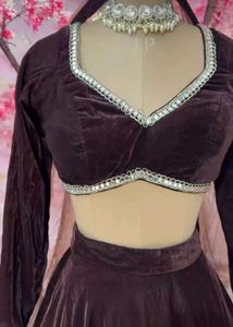 Elegant Velvet Lehenga Choli Set