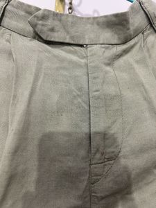 Olive Green Cropped Trousers