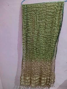 Elegant Green &amp; Gold Textured Dupatta