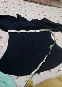 Off-Shoulder Navy Blue Top