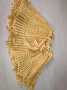 Girls Green &amp; Yellow Pleated Dress Set
