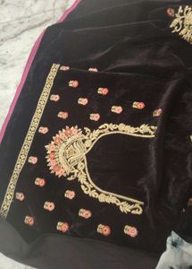 Elegant Black Velvet Lehenga Choli Set