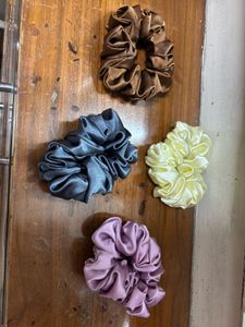 Set of 4 Satin Scrunchies