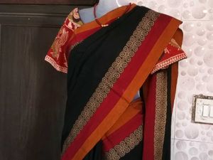 GentlyUsedElegantKhadiCottonSaree-StichedBl