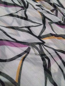 Sheer Leaf Print Kimono Top