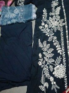 Embroidere navy blue Kurta Set