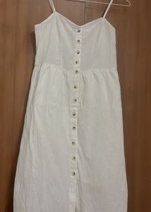 White Strappy Midi Dress