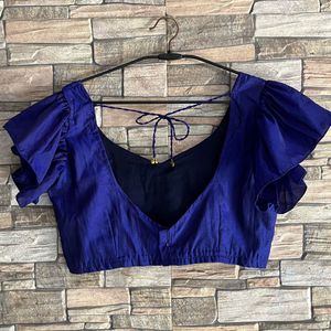 Royal Blue Ruffled Sleeve Blouse
