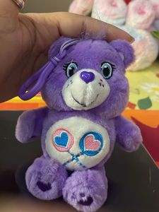 Purple Care Bear Plush Keychain