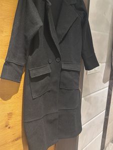 Black Double-Breasted Long Coat