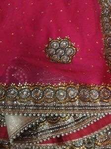Elegant Pink Embellished Saree with Blouse