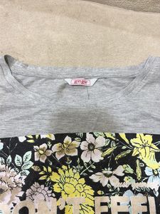 Grey Floral Print Graphic Tee