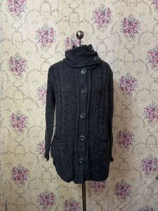Chunky Knit Turtleneck Cardigan