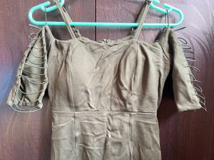 Olive Green Cold Shoulder Dress
