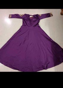 Elegant Purple Embroidered Anarkali Dress
