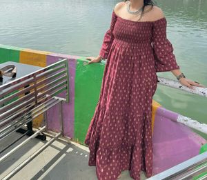 Boho Off-Shoulder Maxi Dress