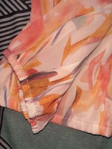Sheer Floral Print Button-Up Blouse