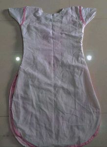 Elegant Embroidered Kurta with pink bottom