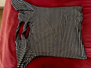 Striped T-shirt with Cut-out Back