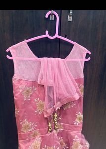 Beautiful Pink Floral Ethnic Gown