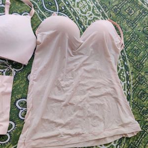 3 Piece Nude bra &amp; sand sleepwear Set