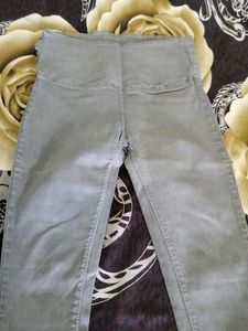 Women's Light Grey Slim Fit Pants