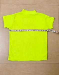 Neon Yellow Mock Neck Tee 📍Free Delivery