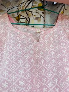 Pink Chikankari Kurta
