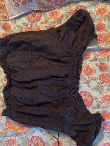 Eyelet Off-Shoulder Top