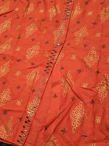 Women's New rust Printed Straight Kurti with Tags