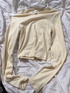 H&M Cream Long Sleeve Top