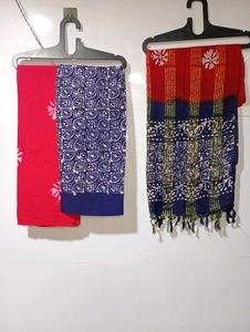 Batik Print three piece dress material