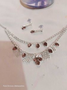 Sparkling Rhinestone Necklace & Earring Set