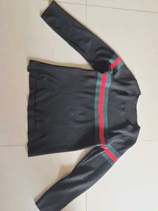 Striped Black knit Top