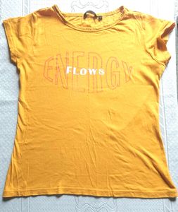 Zudio Women Yellow Cotton 💛  Tshirt