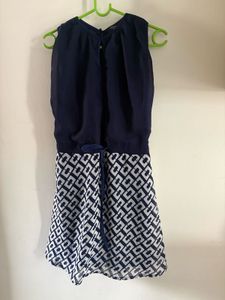 Chic Navy &amp; White Print Dress