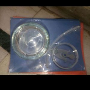 Glass Tumblr with Silicone Straw and Lid for Milk,