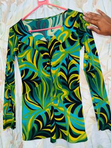 Psychedelic Print Long Sleeve Top