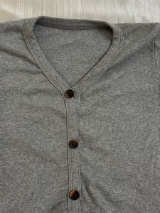 Grey Button-Up Cardigan top