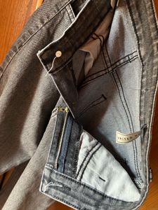 Grey Wide Leg Jeans