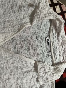 White Textured Top