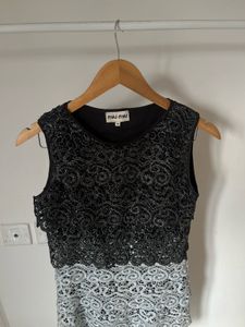 Vintage Metallic Tiered Mini DRESS