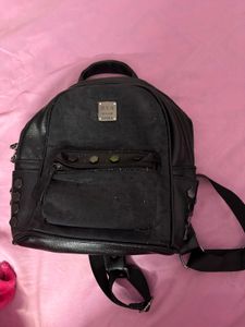 Stylish Black Studded Mini Backpack